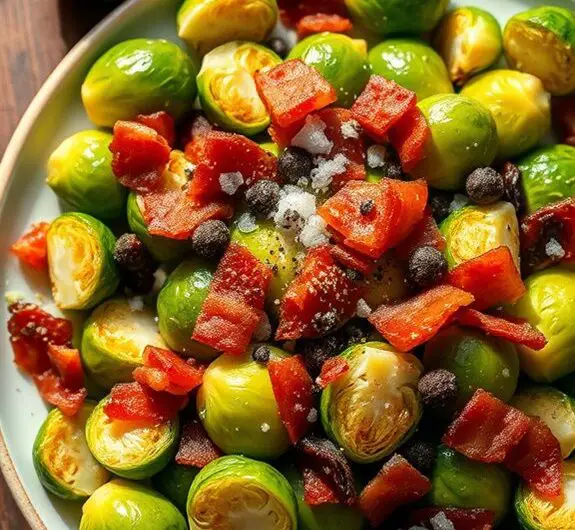 bacon infused brussels sprouts dish
