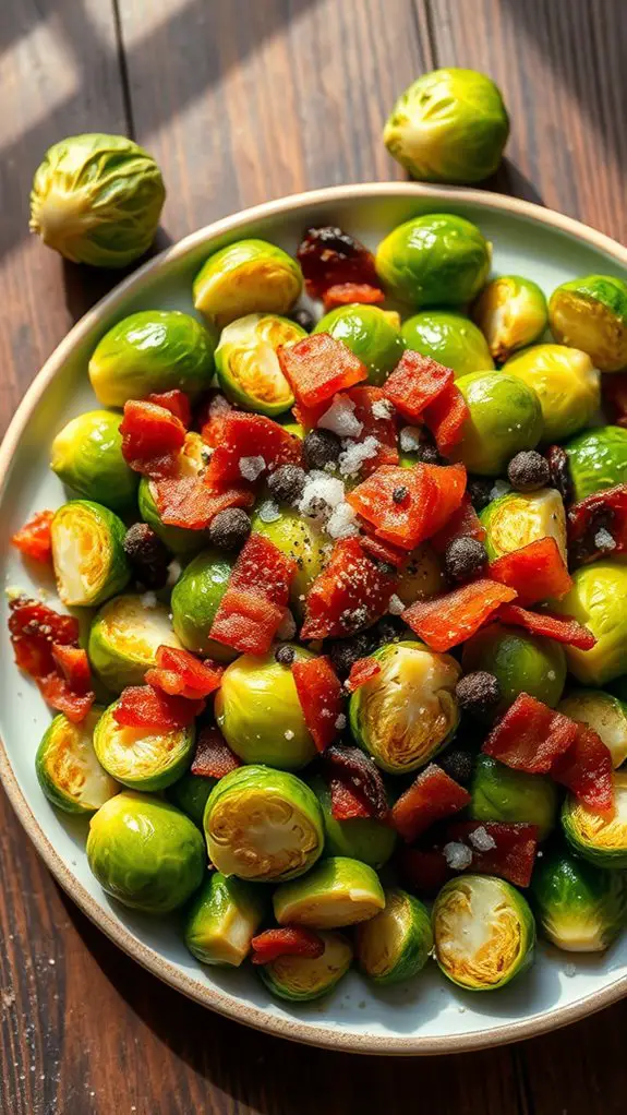 bacon infused brussels sprouts dish