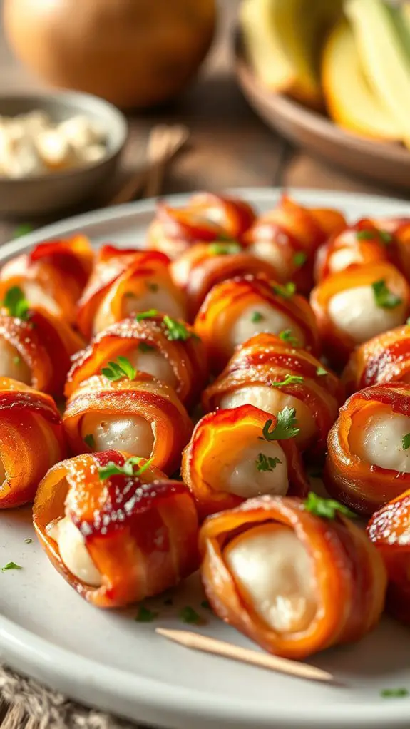 bacon wrapped water chestnuts appetizer