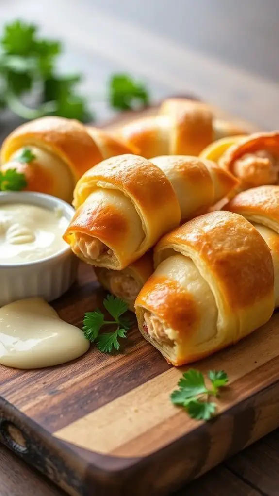 cheesy chicken stuffed rolls