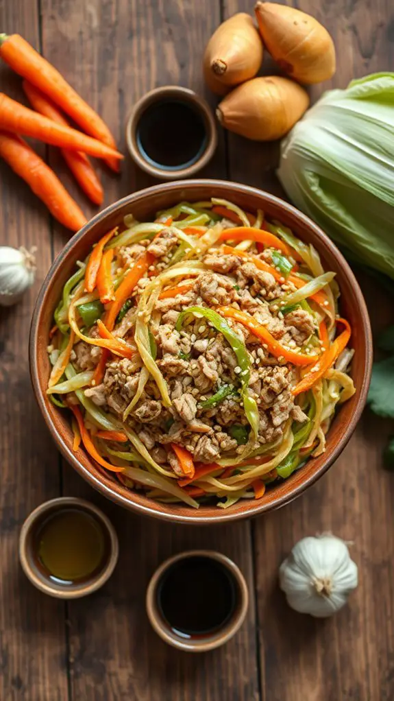 chicken egg roll bowl