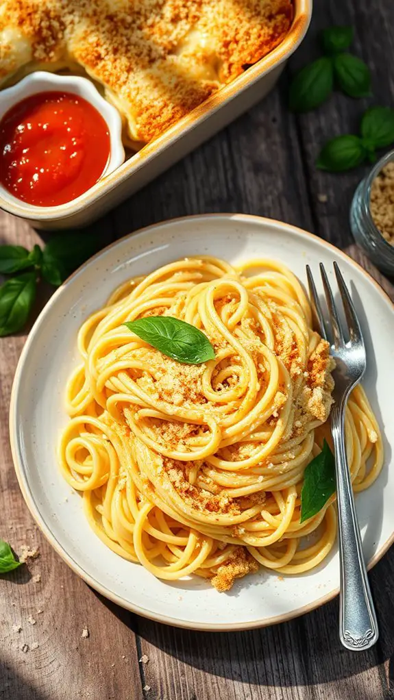 creamy baked spaghetti dish