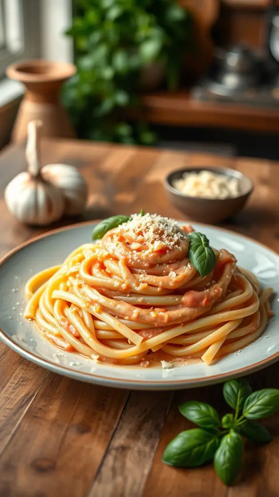 creamy pink sauce pasta