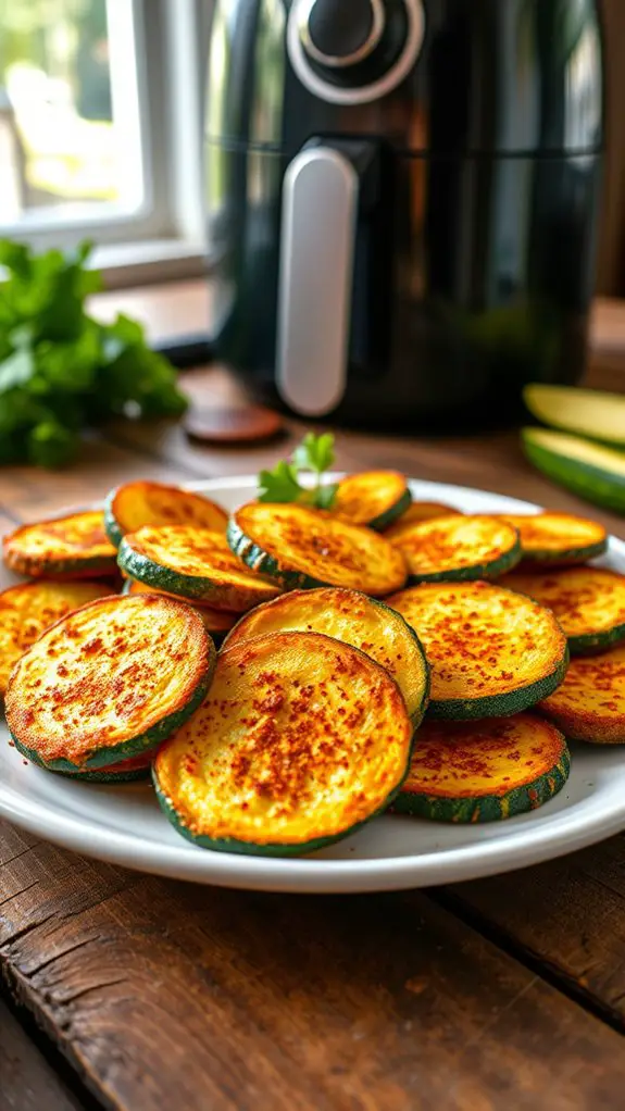 crispy air fried zucchini slices