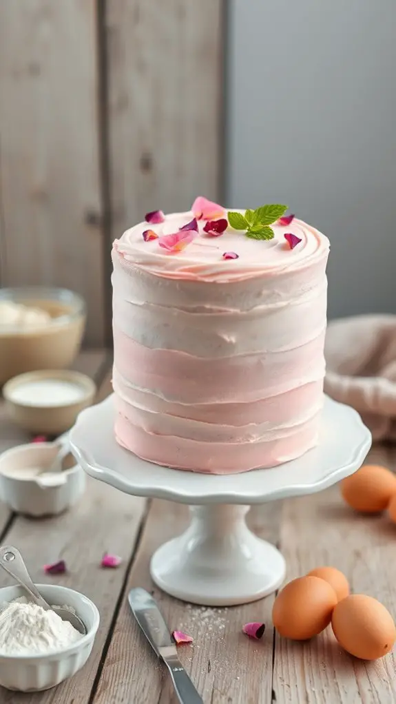 delicate pastel pink dessert