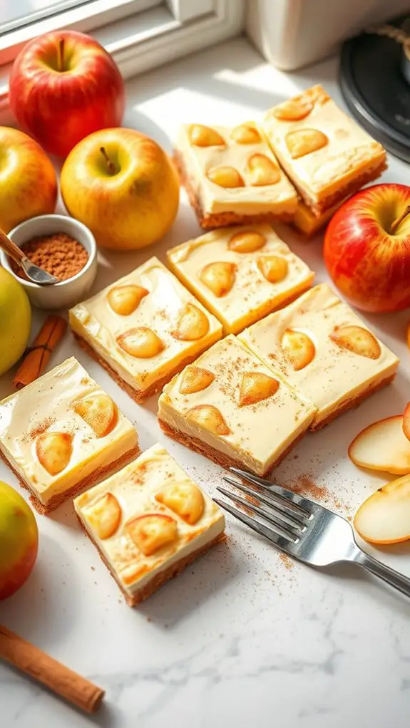 delicious apple cheesecake bars
