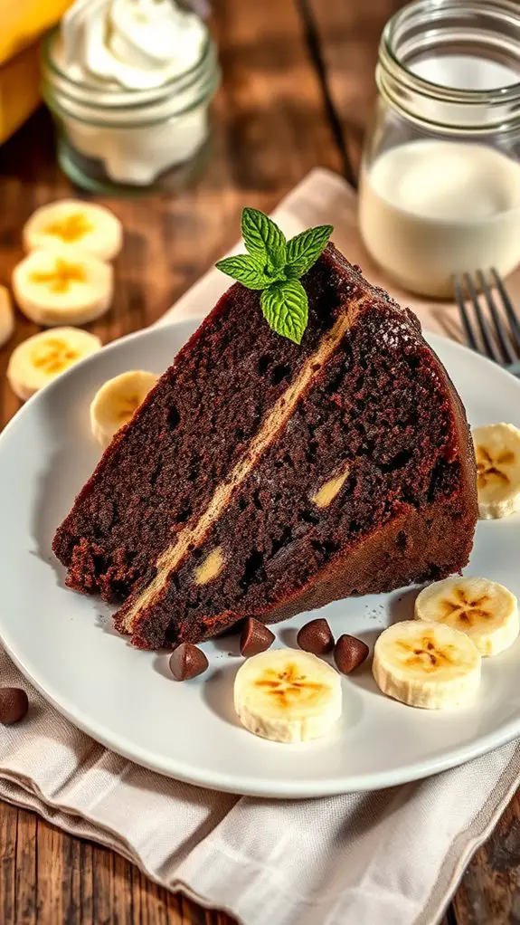 delicious banana chocolate cake