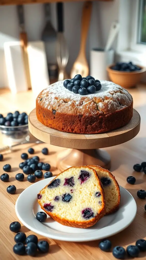 delicious blueberry flavored cake