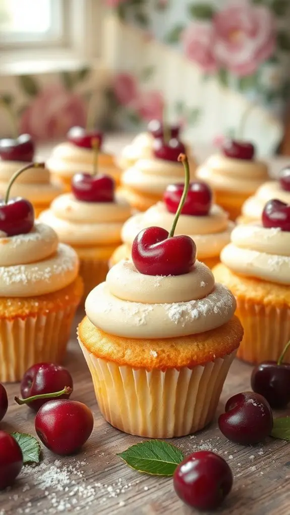 delicious cherry flavored cupcakes