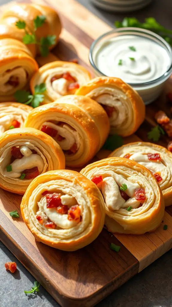 delicious chicken bacon pinwheels