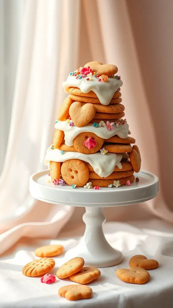 delicious cookie themed wedding cake