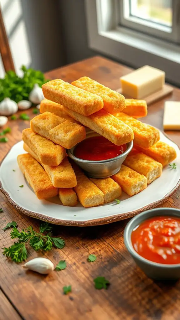 delicious garlic flavored breadsticks