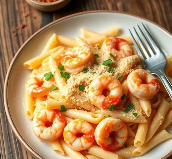 delicious spicy shrimp pasta