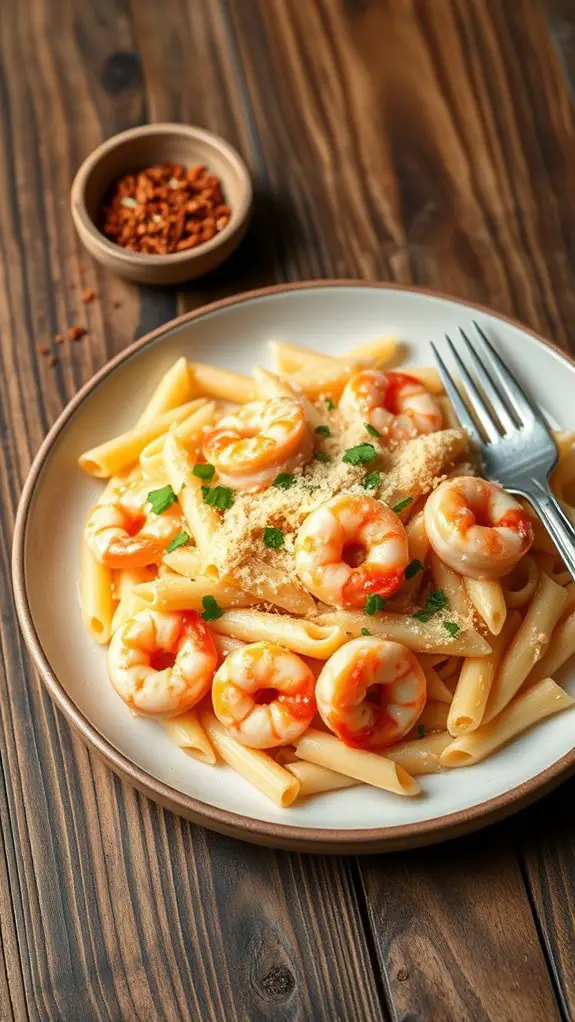 delicious spicy shrimp pasta