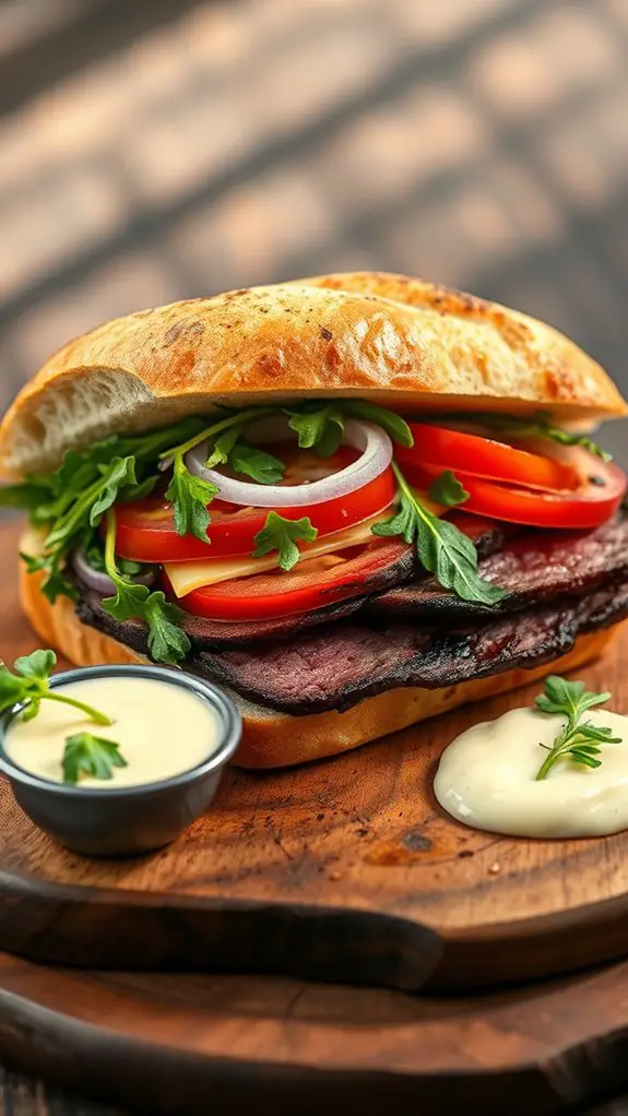 delicious steak filled sandwiches