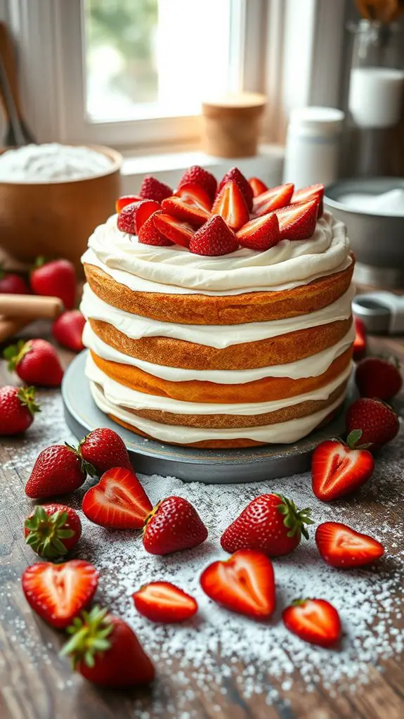 delicious vanilla strawberry dessert