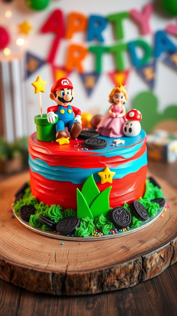 mario themed birthday cake