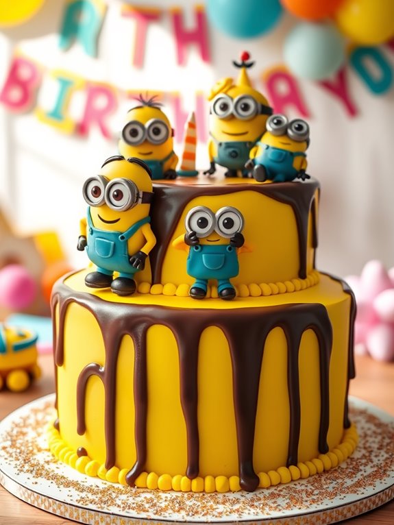 minions themed birthday cake