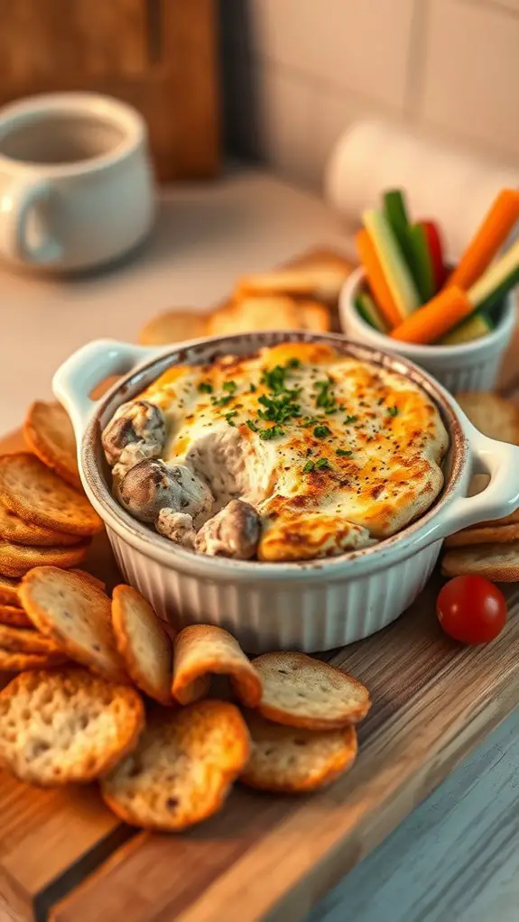 mushroom filled creamy dip