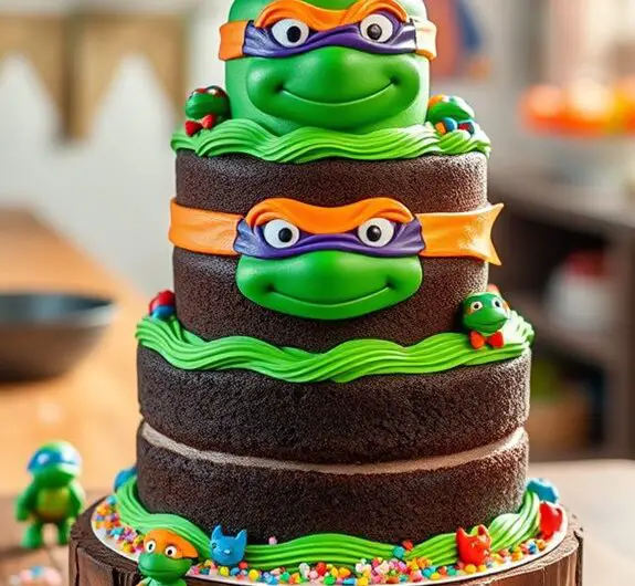 ninja turtles themed cake