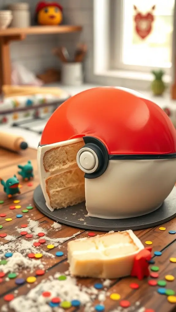 pokeball themed cake design