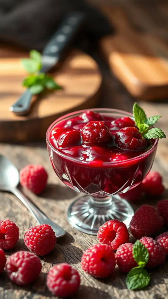 raspberry fruit sauce preparation