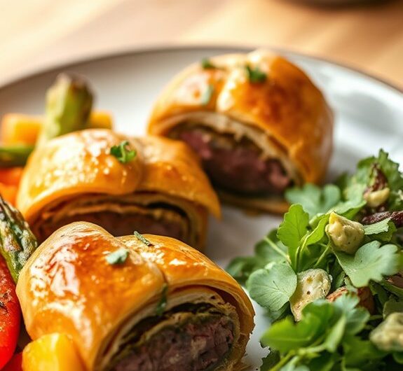 savory pastry wrapped beef bites