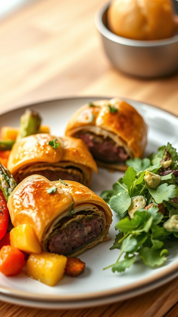 savory pastry wrapped beef bites