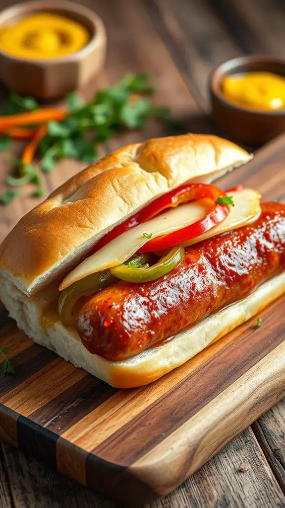 savory sausage in bread