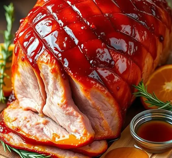 savory sweet glazed ham