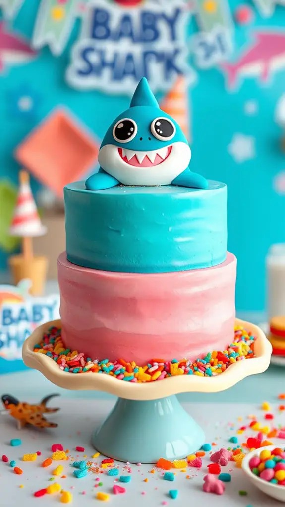 shark themed birthday cake