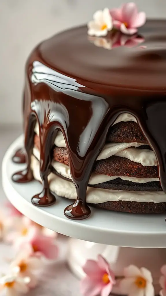 shiny cake finishing technique