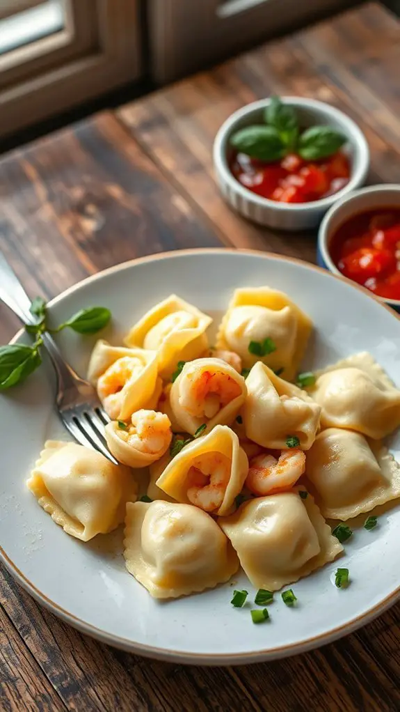 shrimp filled pasta dish