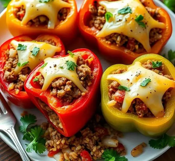slow cooked filled bell peppers