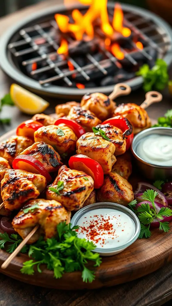 spiced grilled chicken skewers