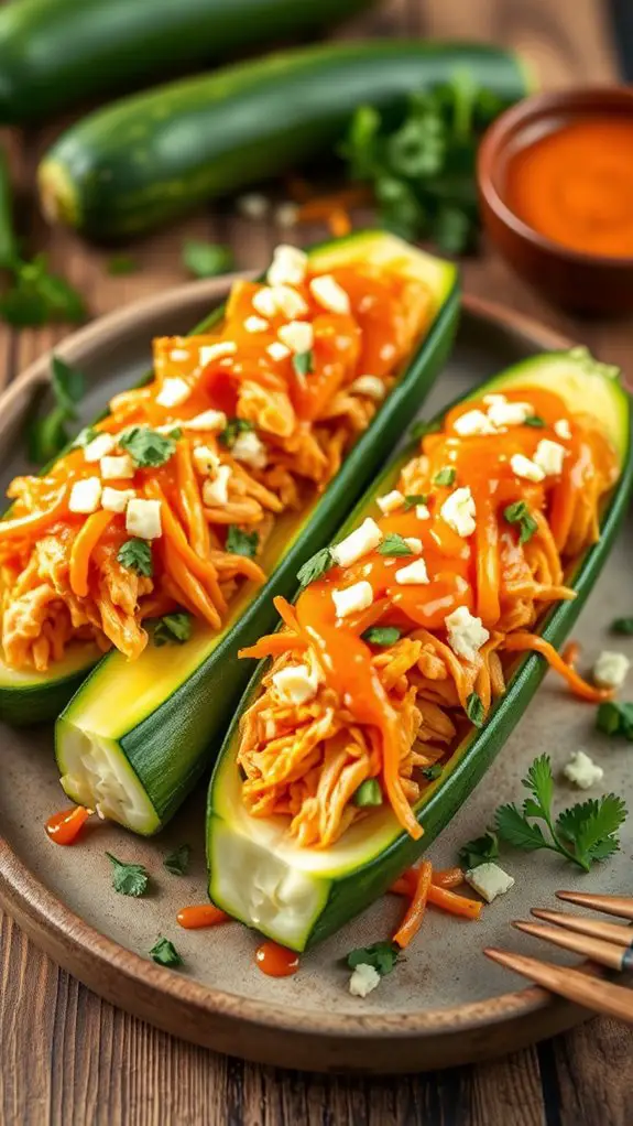 spicy stuffed zucchini boats