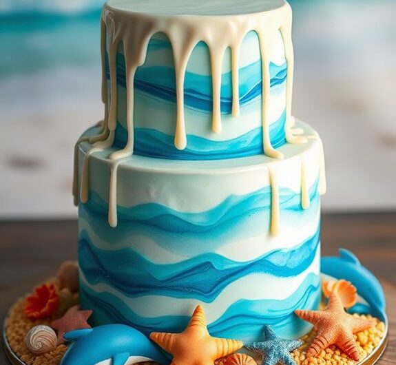 underwater birthday celebration cake
